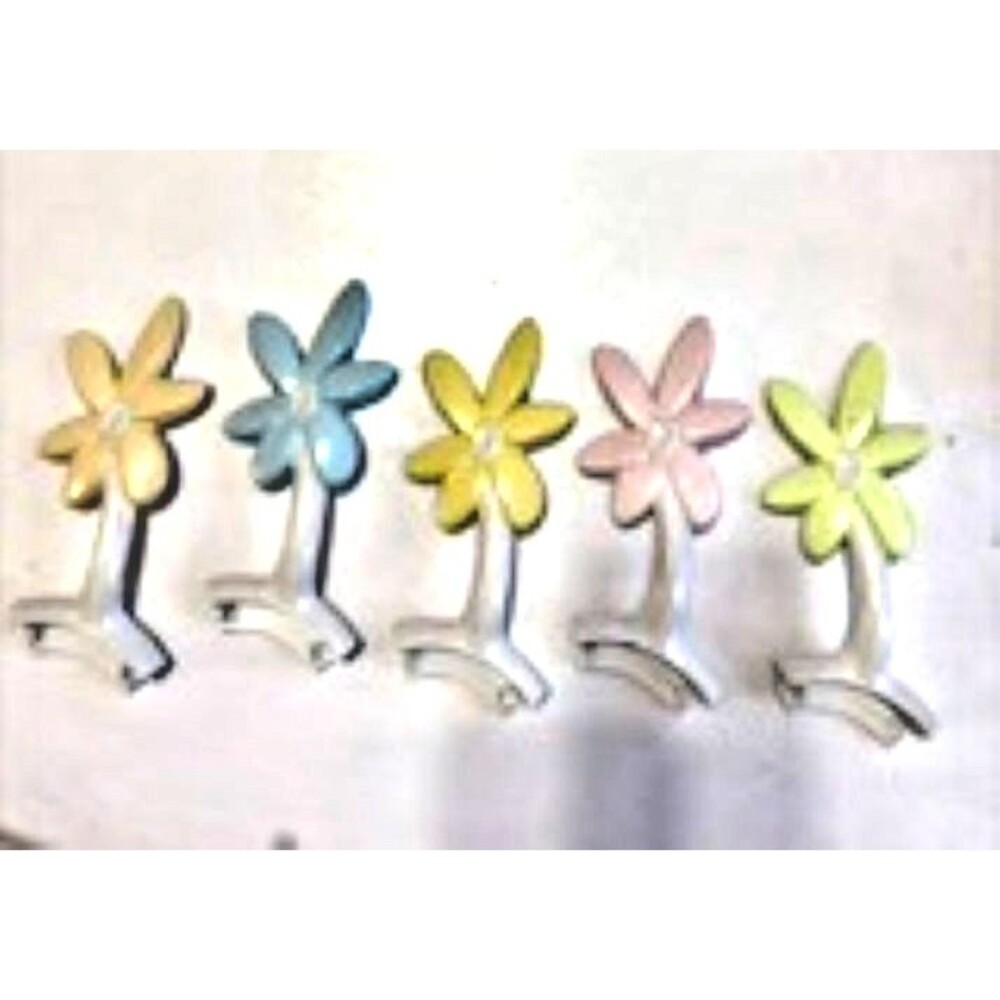 Set of 5 Metal Ceiling Fan Pastel Daisy Flower Palm Tree Arms Hardware